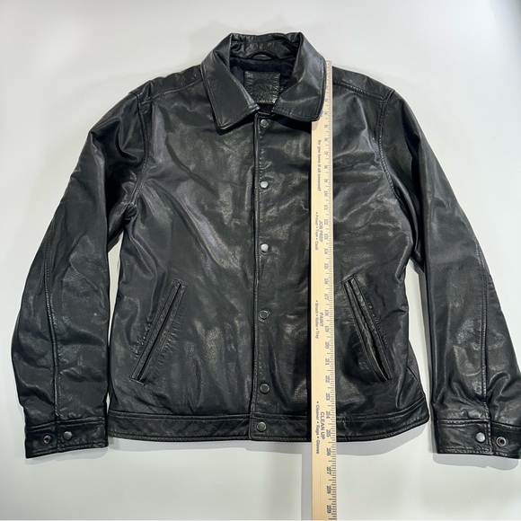 J Crew women leather jacket everyday black large - Picture 10 of 12